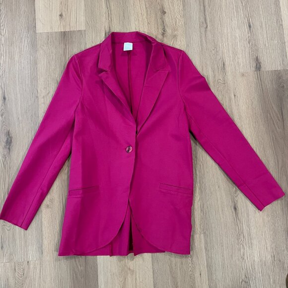 Zimo Italy Hot Pink Blazer Jacker Single Button Size Large - Picture 3 of 9